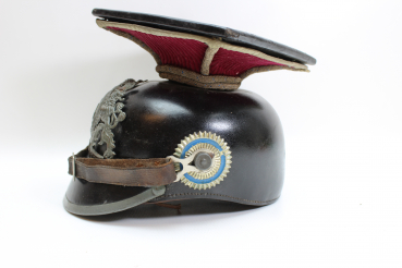 ww1 Tschapka für Offiziere vom Königlich Bayerischen 1. Ulanen-Regiment Kaiser Wilhelm II., König von Preußen 1914 mit Schuppenkette