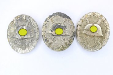 German 3x Wound Badges silver