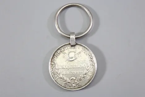 Originale Waterloo - Medaille Soldat Christoph Schwarmann Landw. Bataillon Verden