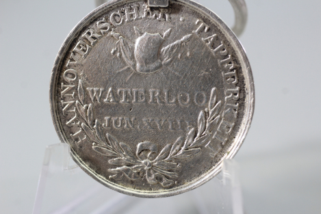 Originale Waterloo - Medaille Soldat Christoph Schwarmann Landw. Bataillon Verden