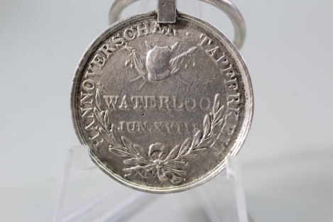 Originale Waterloo - Medaille Soldat Christoph Schwarmann Landw. Bataillon Verden