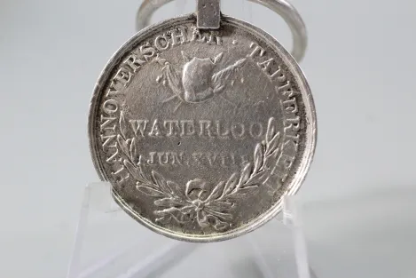 Originale Waterloo - Medaille Soldat Christoph Schwarmann Landw. Bataillon Verden