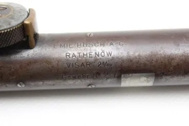 Ww1 Scharfschützen Zielfernrohr Emil Busch A. -G, Rathenow, „Visar“ 2 3/4x mit Gewehrnummer für Gewehr G98  