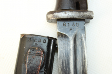 ww2 German K98 bayonet for sidearms, Bakelite handle, manufacturer E. & F. Hörster, matching numbers