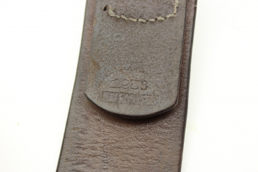 Ww2 Wehrmacht leather belt 1938 with a rare ALU clasp, 1st Flak3 38 + manufacturer