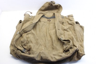Small linen backpack with south-facing colors