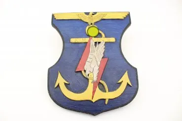 Ww2 German original emblem of the NJL night control ship Togo original on-board coat of arms field post number M53441