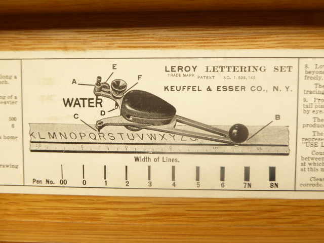Leroy Lettering Set by Keuffel & Esser old and antique - font and symbol  writing set approx.