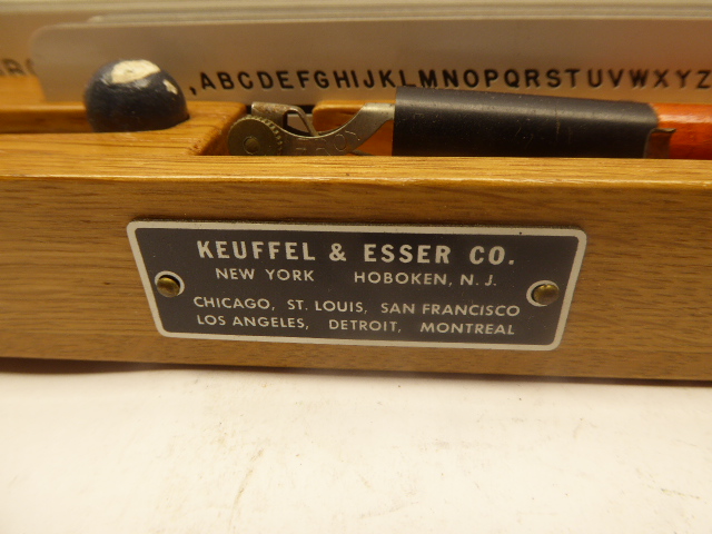 VINTAGE K&E LEROY LETTERING SET Keuffel & Esser DRAFTING KIT in Wood Case