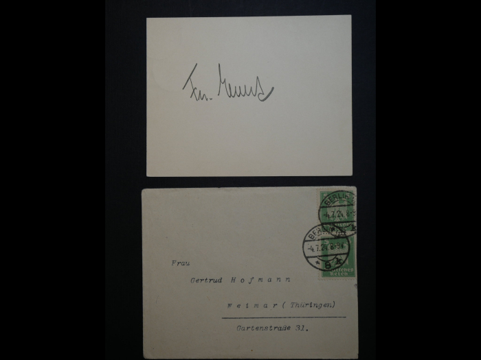 Autograph – Friedrich Ebert (1871–1925) – Card with handwritten signature
