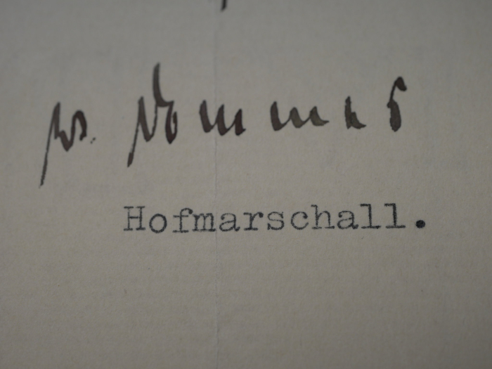 Autograph of Wilhelm (Ernst Justus) von Dommes (1867–1959): handwritten signature on a letter