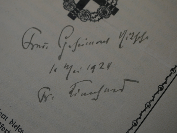 Autograph - Friedrich Lienhard (1865–1929) Schriftsteller und Journalist. Eigenhändige Unterschrift auf ein Heft