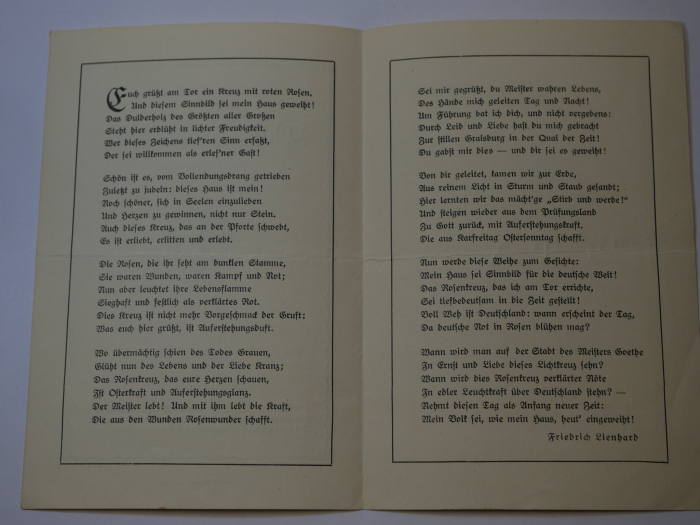Autograph - Friedrich Lienhard (1865–1929) Schriftsteller und Journalist. Eigenhändige Unterschrift auf ein Heft