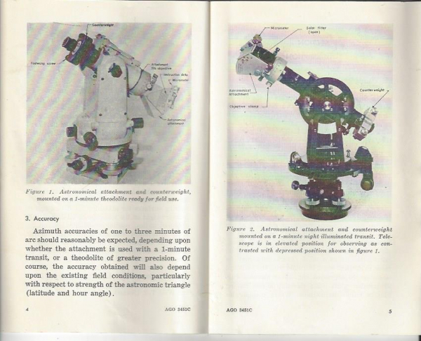 US Army 1958 Attachment device for theodolite observation device of the field artillery TM 5-9423