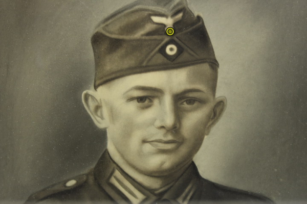ww2 ,Originale Bleistiftradierung - Bild -  eines Wehrmacht Soldaten