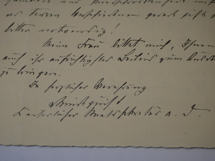 Autograph - Kolonialbeamter Friedrich von Lindequist (1862 - 1945) - Generalkonsul Deutsch-Südwestafrika