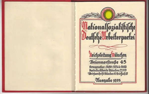 NSDAP - Mitgliedsbuch Nr. 2623760 für einen Mann aus Wietzendorf