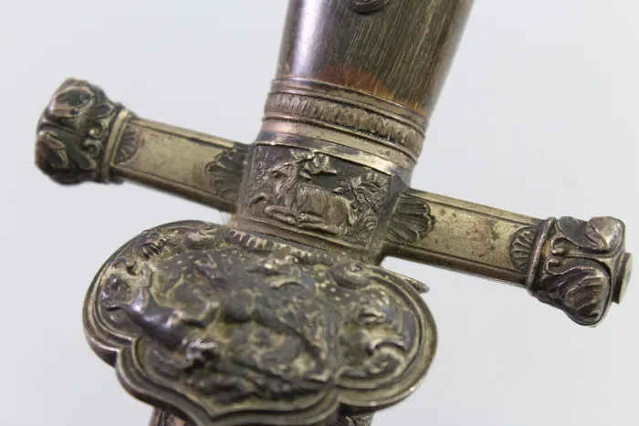 Bear Hunter / Hunting Sword with Silver Fittings 1853