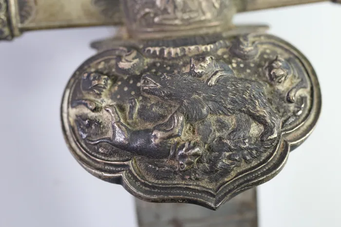 Bear Hunter / Hunting Sword with Silver Fittings 1853