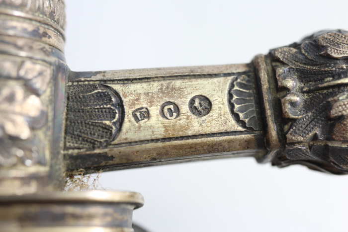 Ehrengeschenk – Herrschaftlicher Bärenfänger / Jagddegen mit Silberbeschlägen 1853