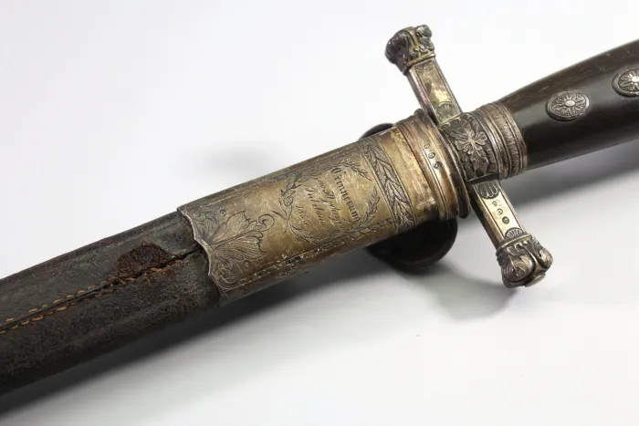 Bear Hunter / Hunting Sword with Silver Fittings 1853