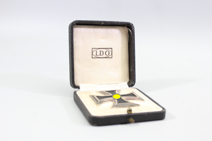 Eisernes Kreuz 1.Klasse 1939 Ek1 an Nadel "L/54" im Etui, Etui markiert