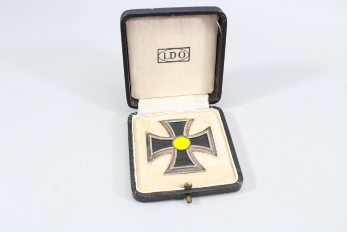 Eisernes Kreuz 1.Klasse 1939 Ek1 an Nadel "L/54" im Etui, Etui markiert