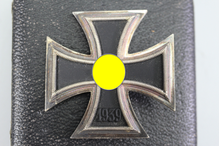 Eisernes Kreuz 1.Klasse 1939 Ek1 an Nadel "L/54" im Etui, Etui markiert