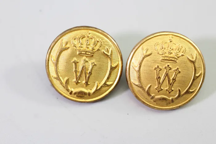 2x original Metall Uniform Knopf Uniformknopf der Deutschen Jägerschaft, Kaiserreich