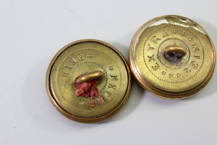 2x original Metall Uniform Knopf Uniformknopf der Deutschen Jägerschaft, Kaiserreich