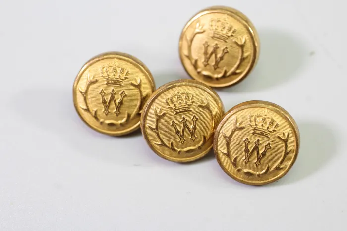 4x original Metall Uniform Knopf Uniformknopf der Deutschen Jägerschaft, Kaiserreich