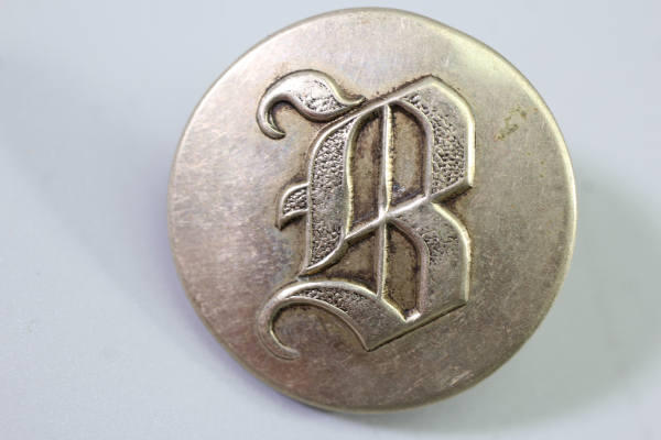 2x original Metall Uniform Knopf Uniformknopf mit Monogramm Buchstabe B