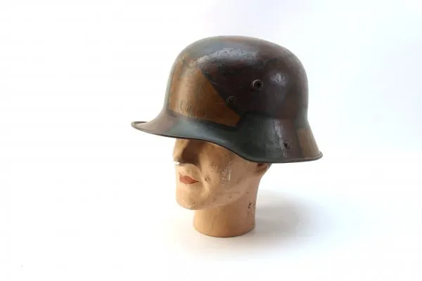 ww1 Deutsches Reich 1. Weltkrieg Stahlhelm M 16 mit Mimikry camo Tarnanstrich, TJ 68 im Super Zustand