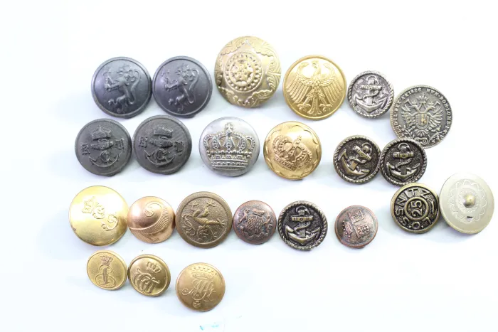 23x Livery Uniform Buttons, Metal Uniform Buttons, from an old uniform tailor's shop