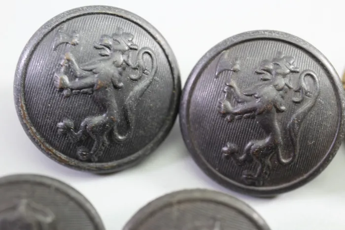 23x Livery Uniform Buttons, Metal Uniform Buttons, from an old uniform tailor's shop