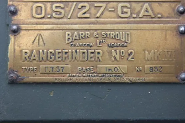 Entfernungsmesser EM 1m, englisch, Barr & Stroud 1941, Typ O.S/27-G. A, Rangefinder Nr. 2