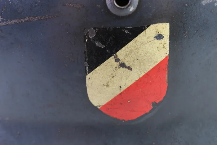 Original Wehrmacht steel helmet M35 Luftwaffe SE66 double emblem