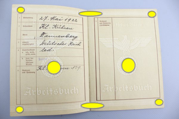 ww2 work book and identification card of a Lüneburger, Lüneburg - Land