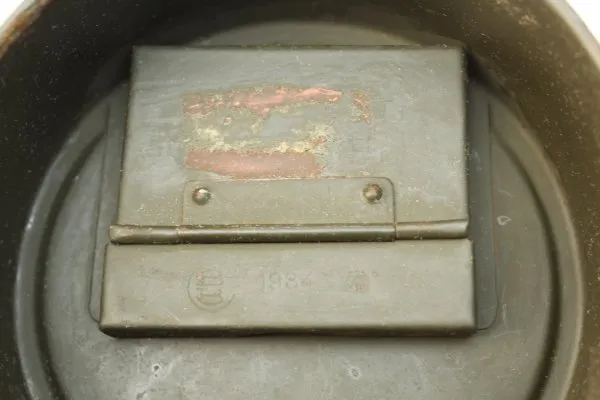 Wehrmacht gas mask box with manufacturer and date, WaA stamp,