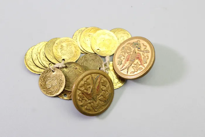 175 Original Livery & Traditional Costume Buttons Made of Metal – Vintage Stock from a Uniform Tailor