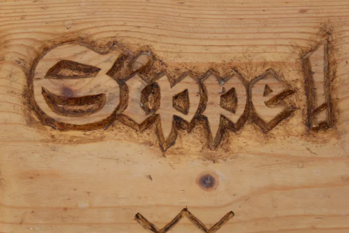 Sippentruhe mit Lebensbaum und Ruhnen in Kategorie Antiquitäten