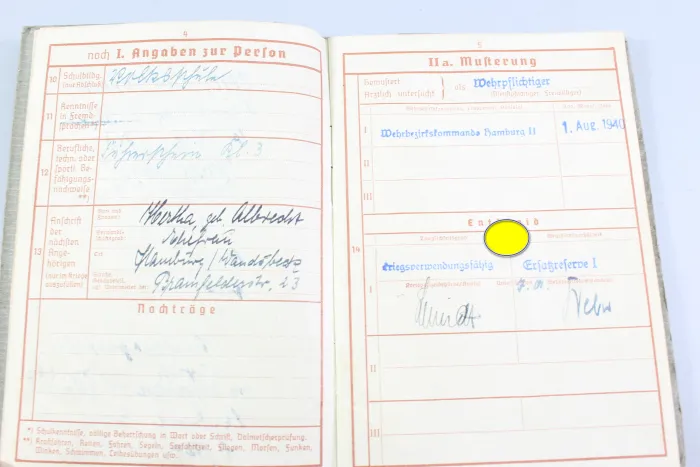 Army Service Record – 340th Infantry Division / IR 763 – Andreas von Klopotek – 1941, Missing