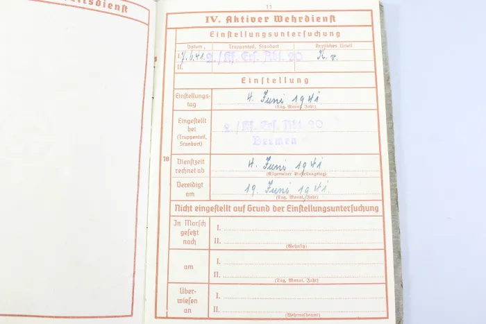 Army Service Record – 340th Infantry Division / IR 763 – Andreas von Klopotek – 1941, Missing