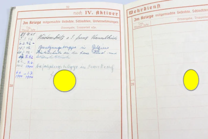 Army Service Record – 340th Infantry Division / IR 763 – Andreas von Klopotek – 1941, Missing