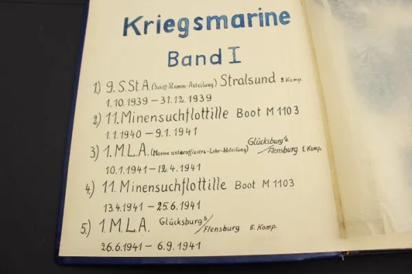 Nachlass NJL Nachtjagdleitschiff Togo, Fotoalben der 11. Minensuchflottille Boot M1103, U-Boot Priem