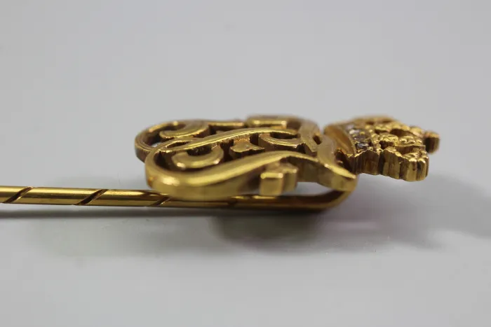Archduke Franz Ferdinand – 14K Gold Gift Pin/Gift Pin with Monogram FF, Archduke's Crown