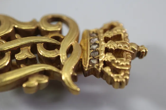 Archduke Franz Ferdinand – 14K Gold Gift Pin/Gift Pin with Monogram FF, Archduke's Crown