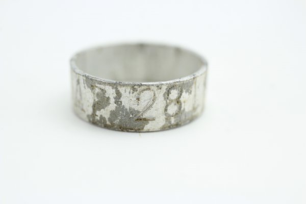 Ring made of aluminum, engraved several times with 1940 AP2810 and IV FR RDKL, diameter 18.3 mm