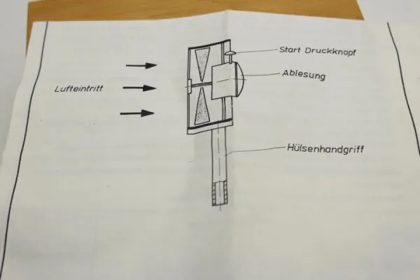 Vane anemometer, anemometer manufacturer Thies Clima with calibration certificate