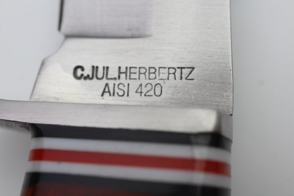 Herbertz Fahrtenmesser 12cm Klinge mit Lederscheide, neuwertiger Zustand Rostfreier AISI420 Stahl